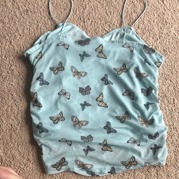 Butterfly Print Blue Camisole Top - Picture 3 of 3